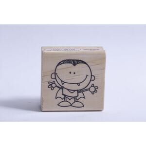 Cute Little Vampire, Halloween, Message Stamp, Paper Stamping